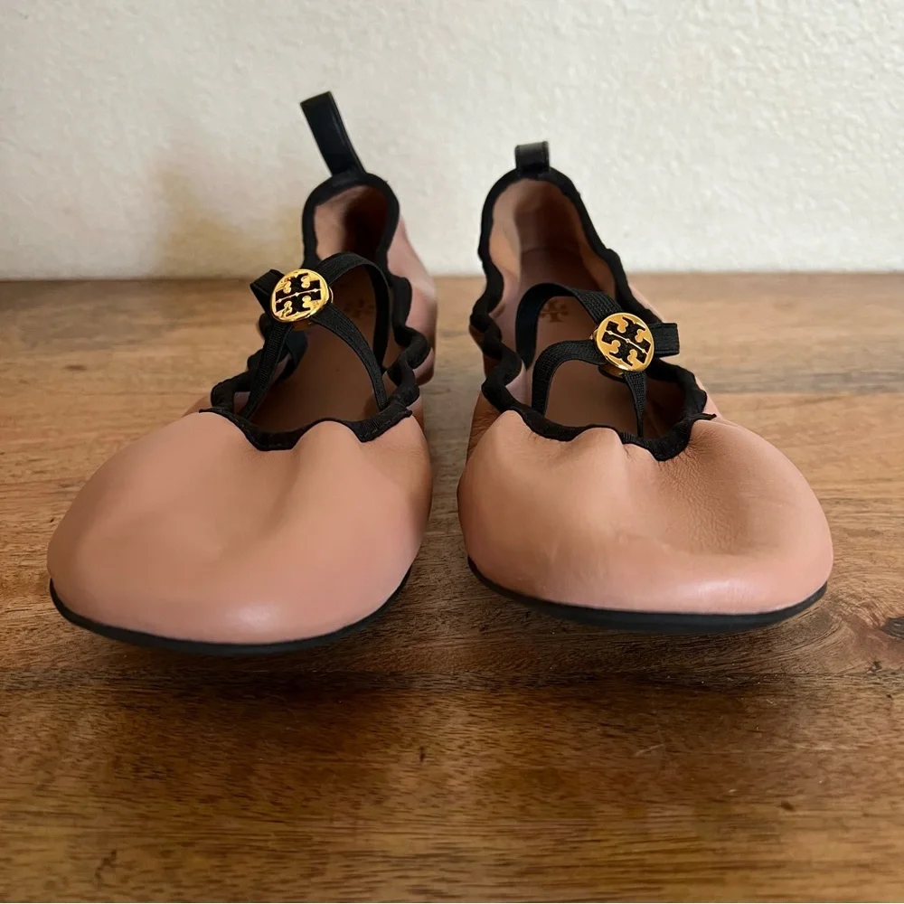 Tory Burch SOFT SCRUNCH BALLET Flat
NAPPA LEATHER GROSSGRAIN 
MEADOWSWEET Sz 8.5 - Picture 4 of 12